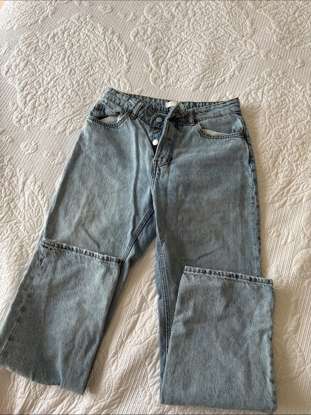 H&M Light Blue Wide-Leg Jeans